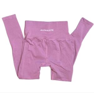 Alphalete High Rise Pilates Leggings Pink Small Clean Girl Gym Yoga Athleisure